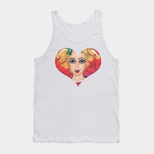 Mermaid Face Heart Tank Top